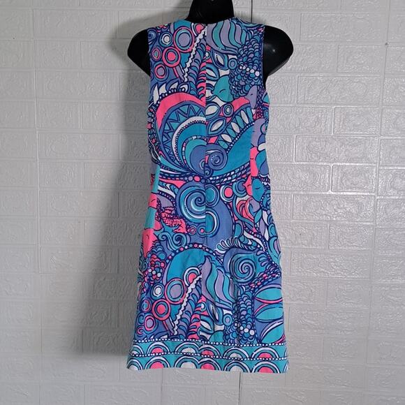 Lilly Pulitzer Blue Abigail Shift Dress Multi Sea Jewels 4 - Picture 8 of 10